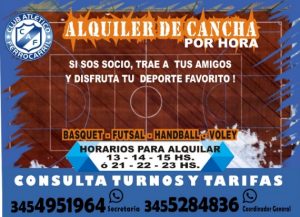 Alquiler de cancha por hora ferro
