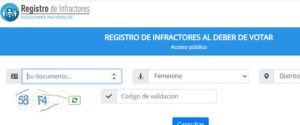 registro de infractores elecciones